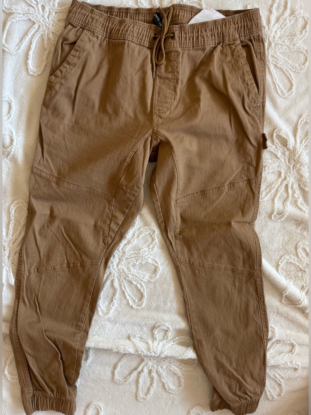 London Fog Brown tan Drawstring Joggers